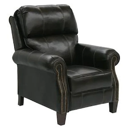 Frazier High Leg Recliner with Extended Ottoman in Traditional Den Room Style